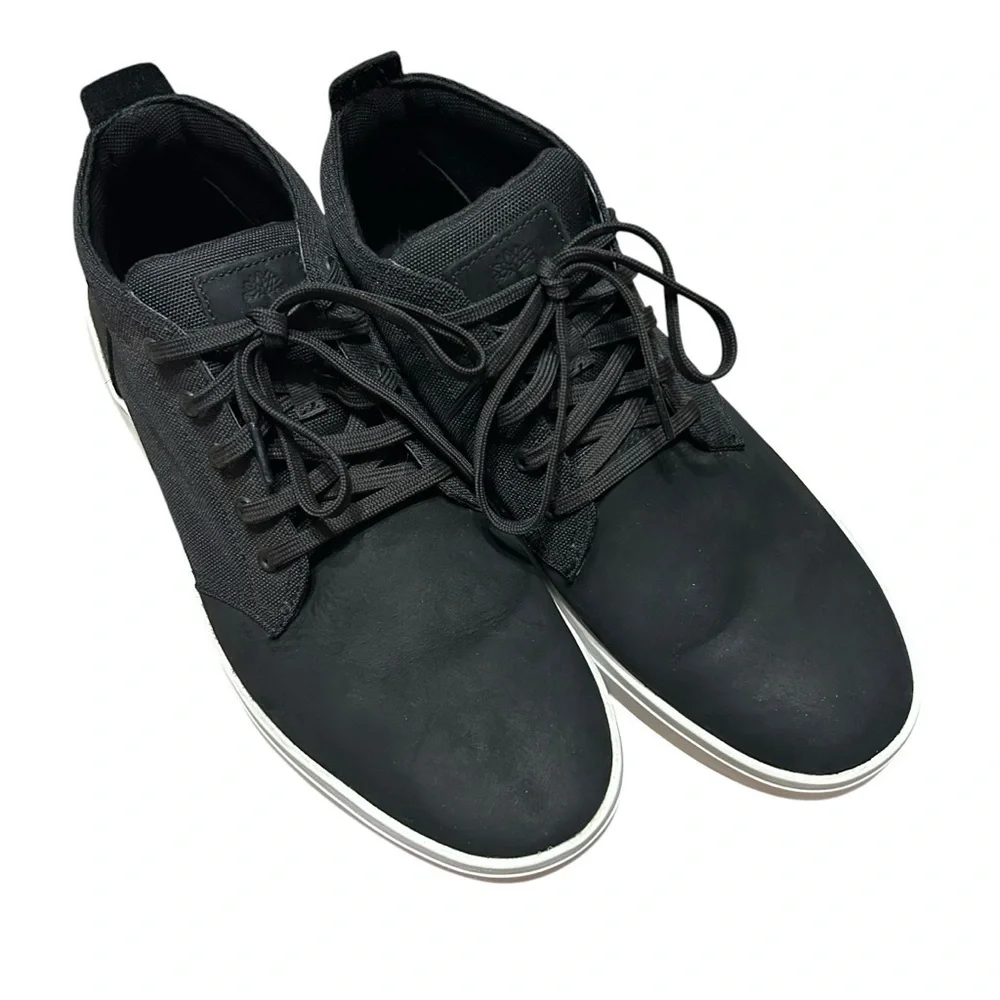 Timberland Men's Davis Square Fabric And Leather Chukka Boots Black/White